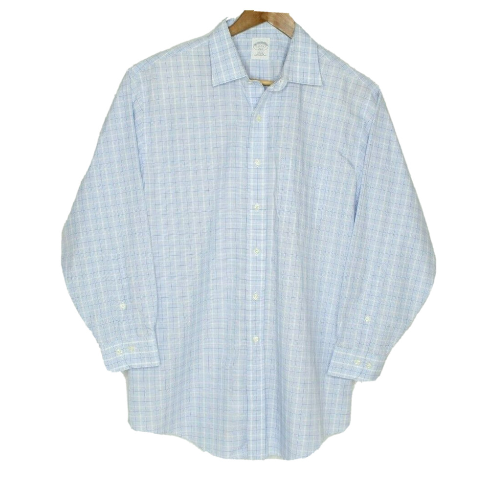 Brooks Brothers 346 Men's Slim Fit Long Sleeve Dress Shirt Size 17-2/3